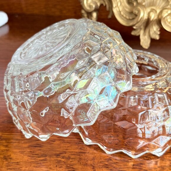 Vintage HOMCO iridescent glass Fairy Lamp Cubist Geometric Style - Picture 11 of 16